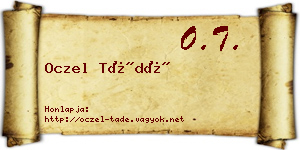 Oczel Tádé névjegykártya